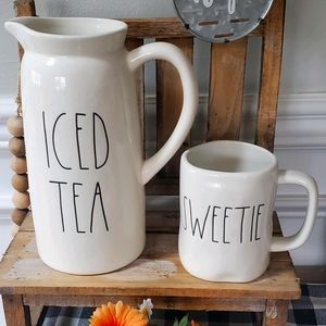 Rae Dunn Iced Tea Pitcher W/Sweetie Mug